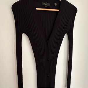 Ted Baker Long Black Cardigan, Size S